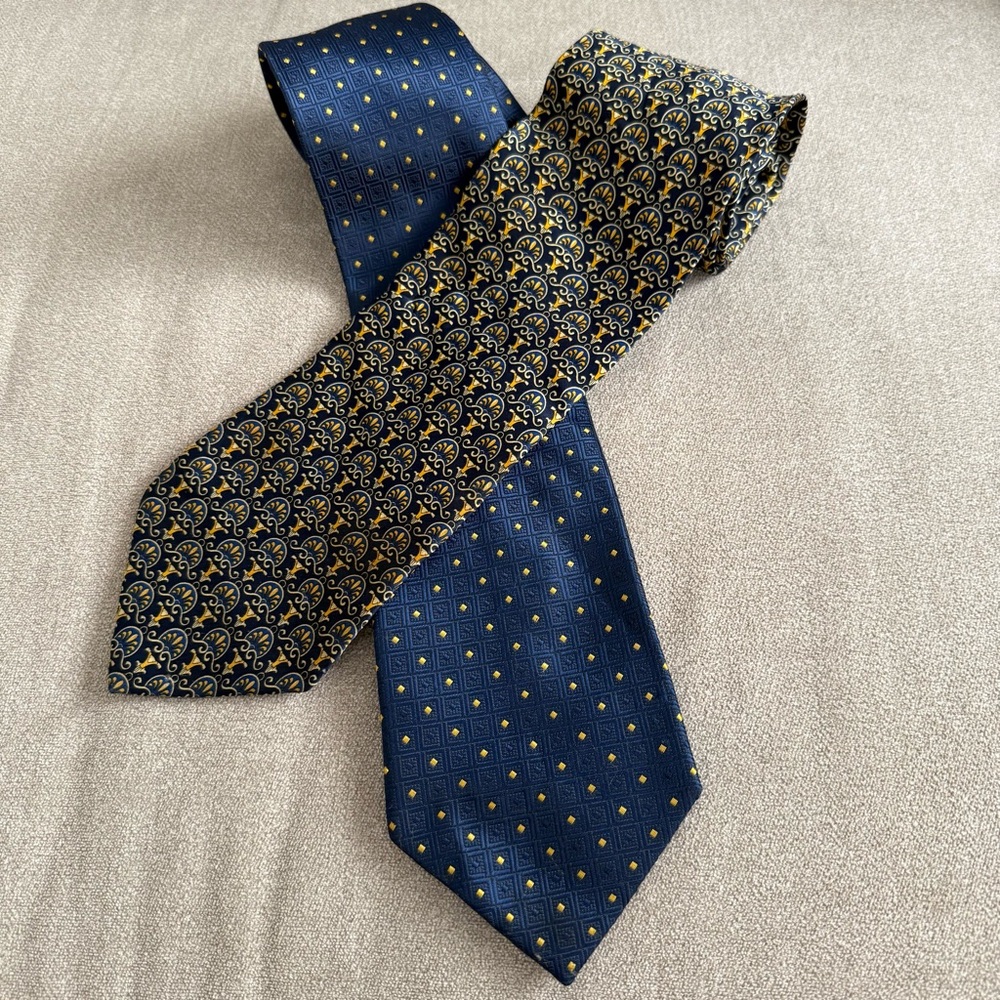 Vintage 80s 90s Italian Silk Ties – Set of 2 – Idea Seta & Antonia Collection